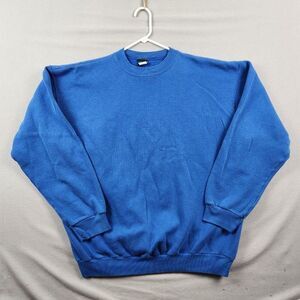 Vintage 90's Ultra Fleece Blank Blue Crew neck Sweatshirt Made In USA Size 2XLT